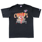 WESTSIDE STOREY VINTAGE | VINTAGE 90'S STRIPED CHIEFS BLACK T-SHIRT - Westside Storey