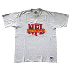 WESTSIDE STOREY VINTAGE | VINTAGE 90'S NUTMEG NFL PLAID PATCH CHIEFS ASH GREY T-SHIRT - Westside Storey