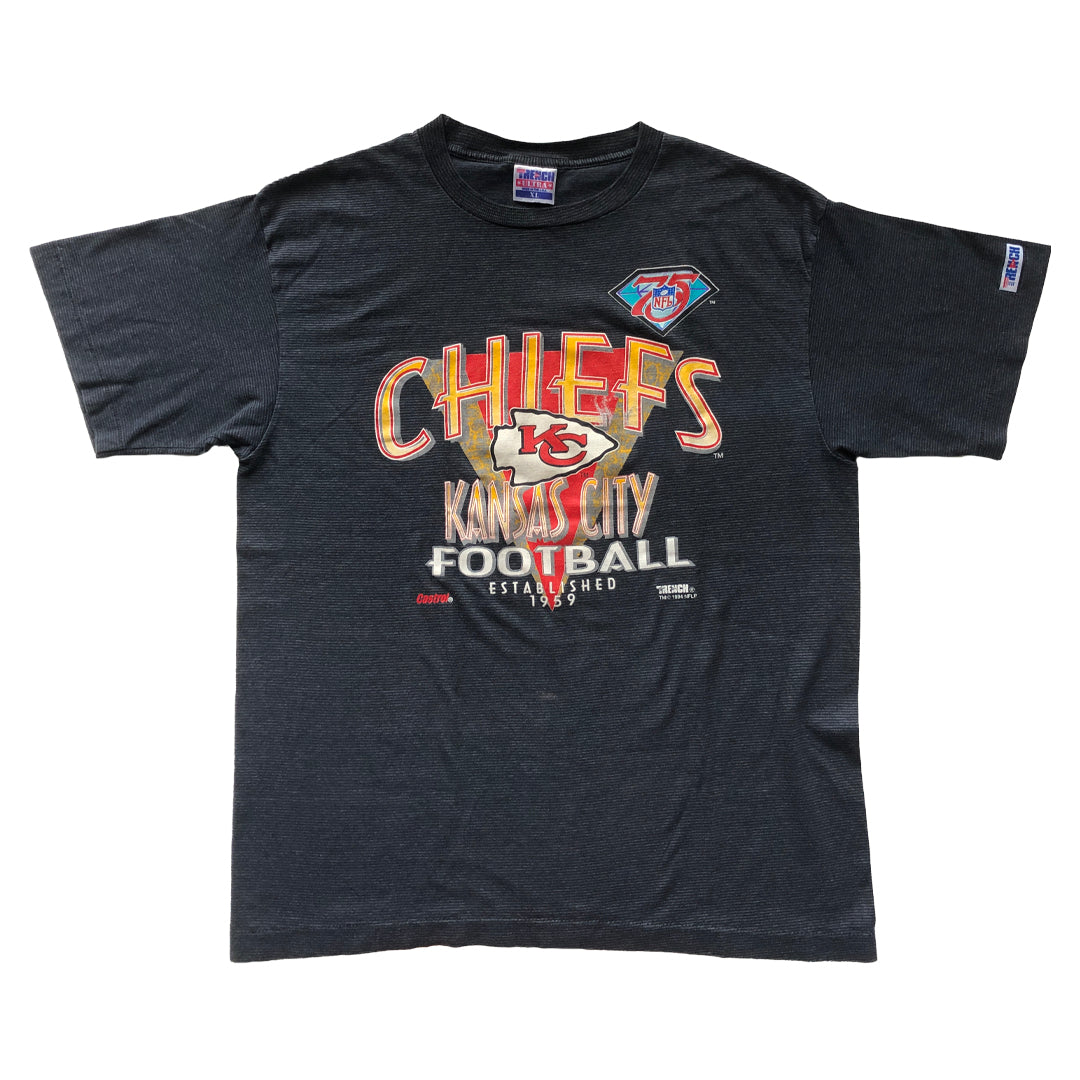 WESTSIDE STOREY VINTAGE | VINTAGE 1994 TRENCH PINSTRIPE CHIEFS T-SHIRT - Westside Storey