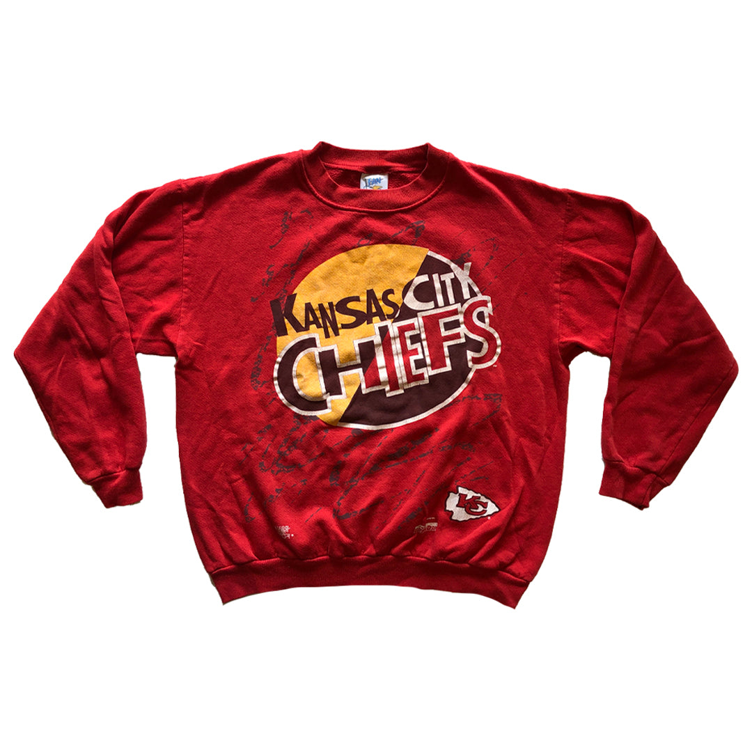 WESTSIDE STOREY VINTAGE | VINTAGE RARE 1992 ALL OVER GRAPHIC CHIEFS SWEATSHIRT - Westside Storey