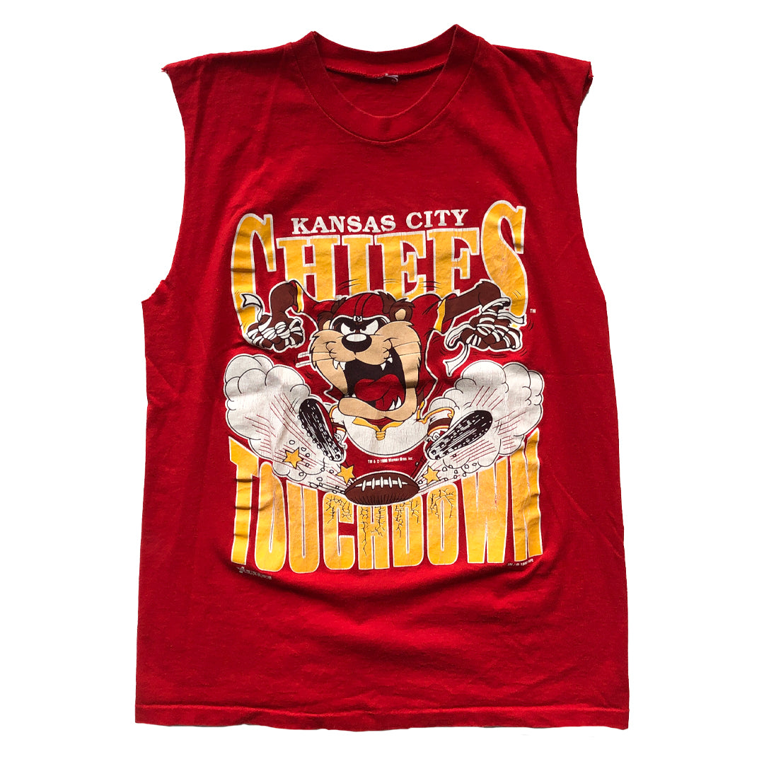 WESTSIDE STOREY VINTAGE | VINTAGE 1990 TAZ CHIEFS CUT OFF SLEEVES T-SHIRT - Westside Storey