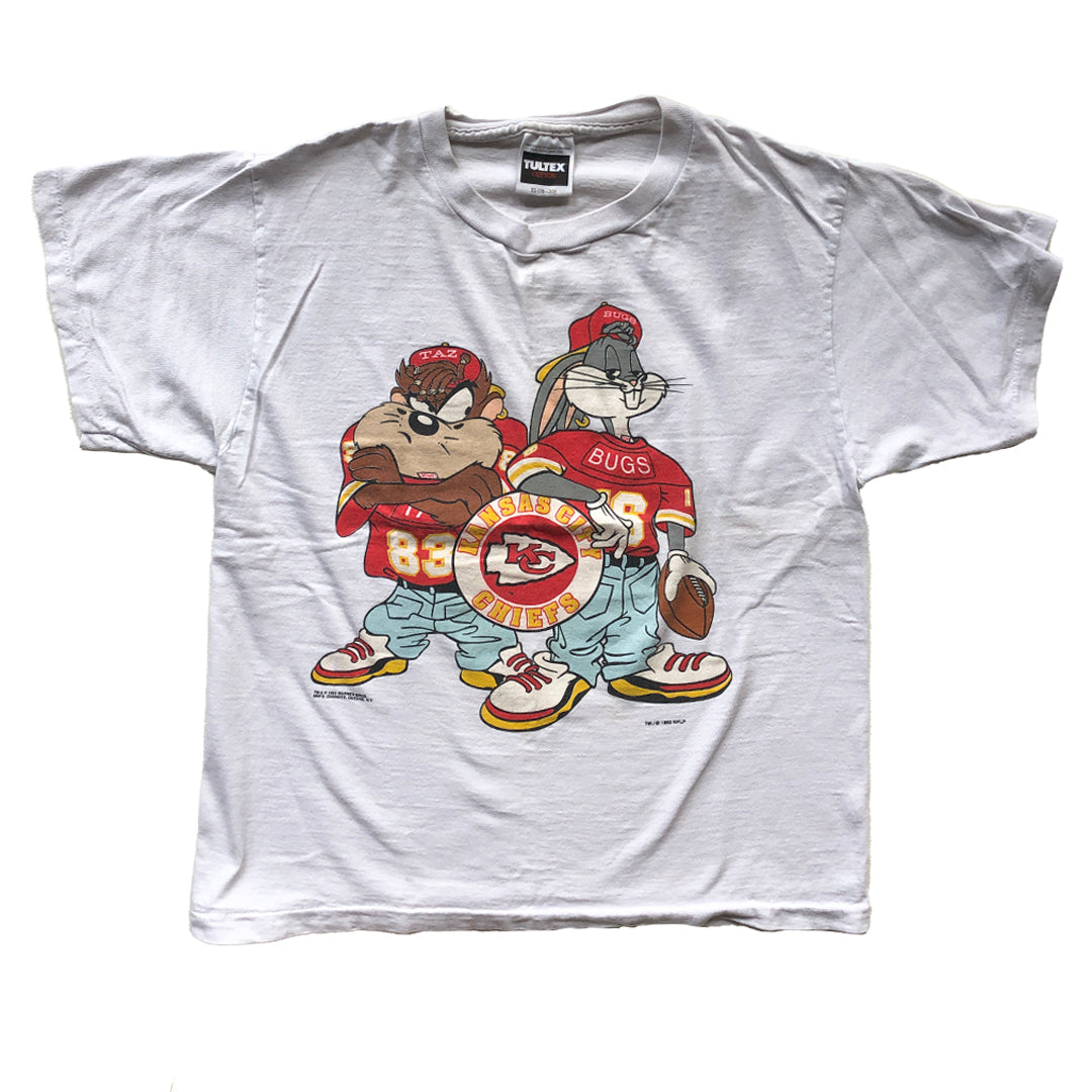 WESTSIDE STOREY VINTAGE | VINTAGE 1993 LOONEY TUNES BUGS, TAZ RAP CHIEFS T-SHIRT - Westside Storey