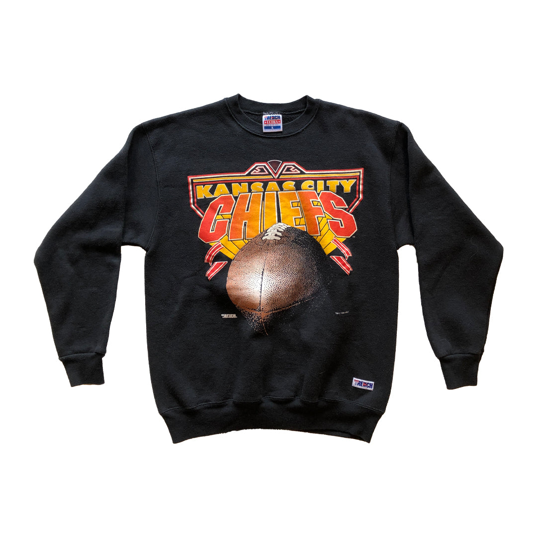 WESTSIDE STOREY VINTAGE | VINTAGE 1994 BLACK TRENCH CHIEFS FOOTBALL SWEATSHIRT - Westside Storey